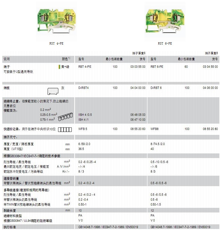 弹簧接地端子RST4-PE